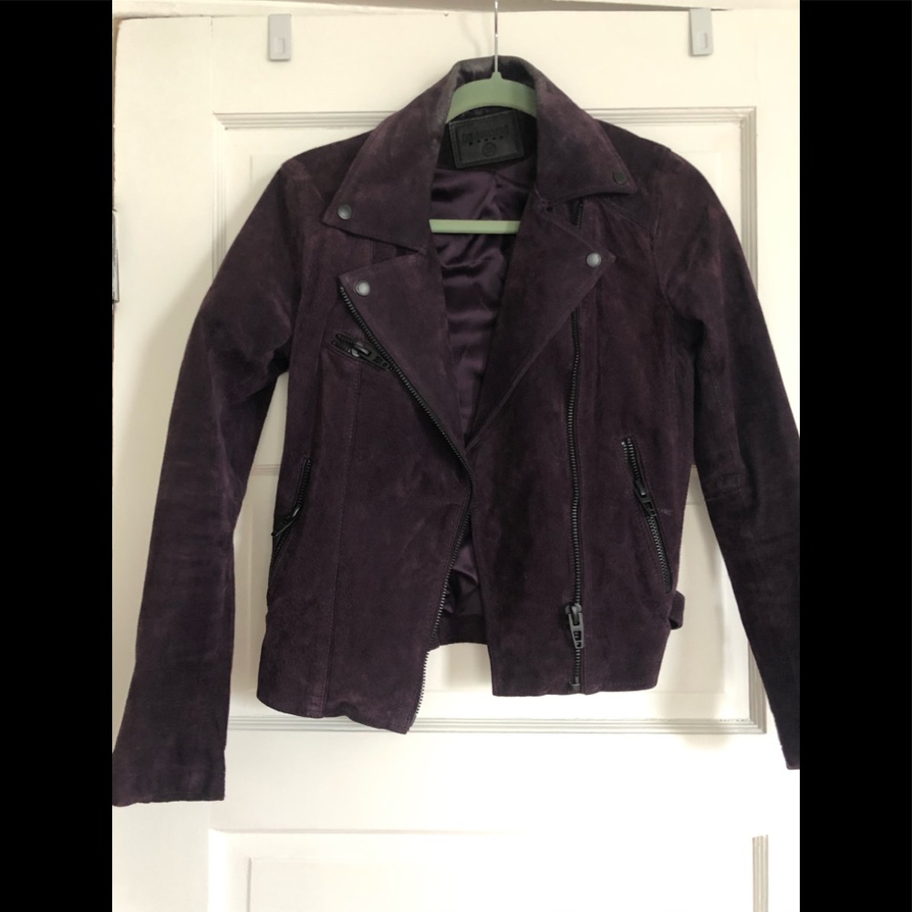 Blank NYC purple suede jacket